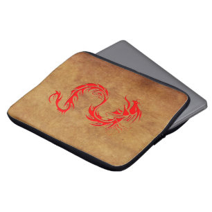 Red Dragon on Parchment-styled Laptop Sleeve