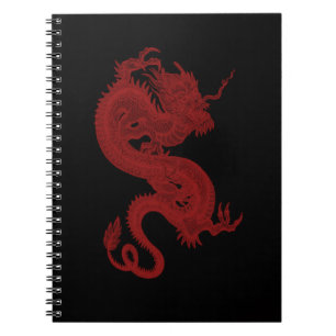 Red Dragon Pendragon Spiral Notebook