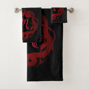 Red Dragon Personalised Bath Towel Set
