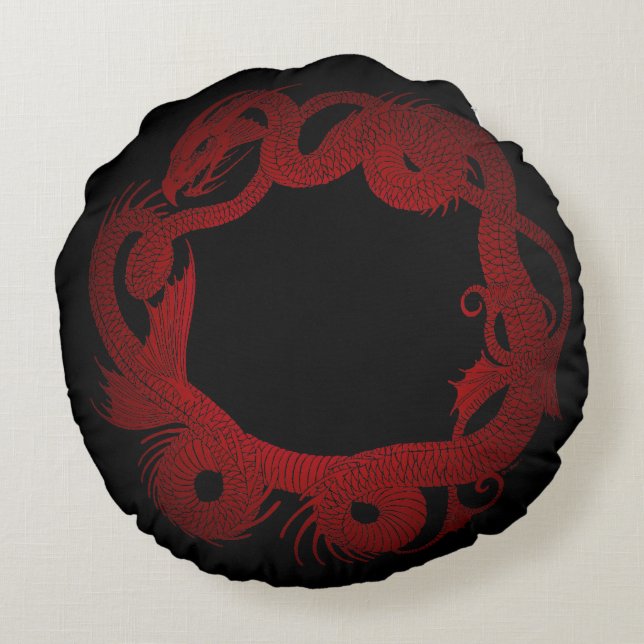 Red Dragon Round Cushion (Back)