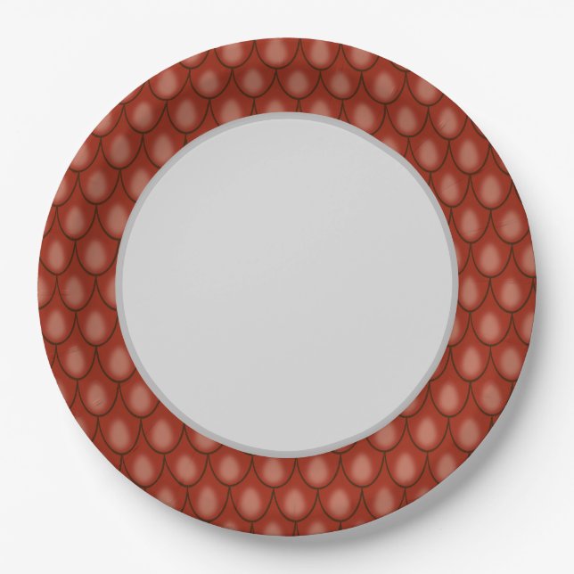 Red Dragon Scale Paper Plates (Front)