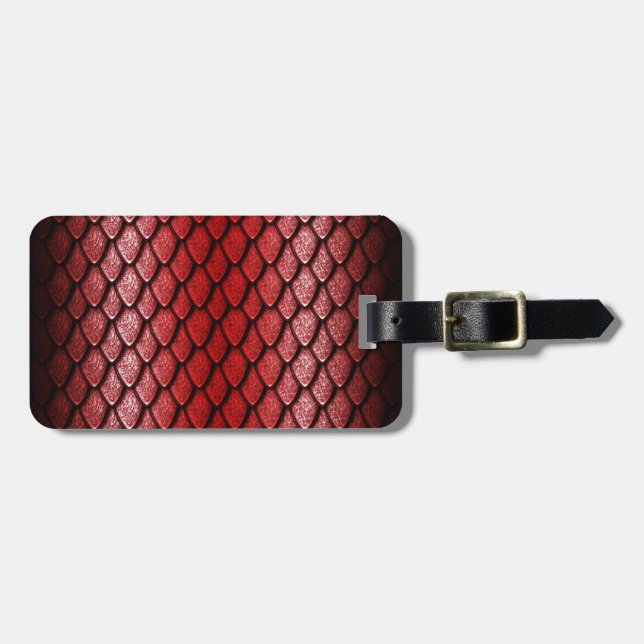 Red Dragon Scales Luggage Tag (Front Horizontal)