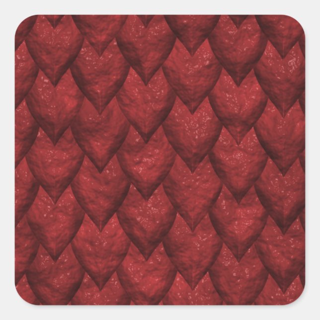 Red Dragon Scales Square Sticker (Front)