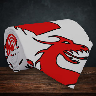 Red Dragon Silhouette Tie