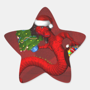 Red Dragon Star Sticker