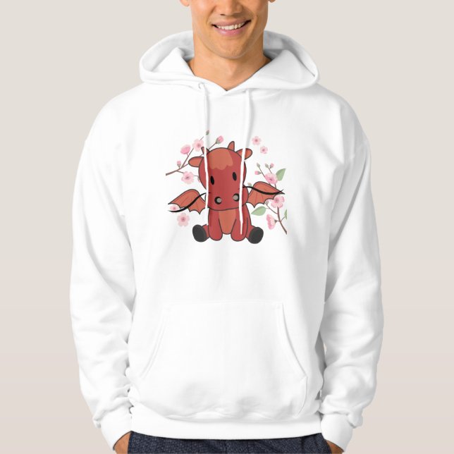 Red Dragon Sweet Animals For Kawaii Fantasy Hoodie (Front)