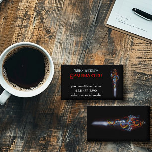 Red Dragon Sword Fantasy Business Card