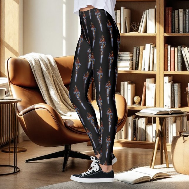 Red Dragon Sword Fantasy Leggings (Creator Uploaded)
