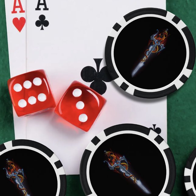Red Dragon Sword Fantasy Poker Chips (Creator Uploaded)