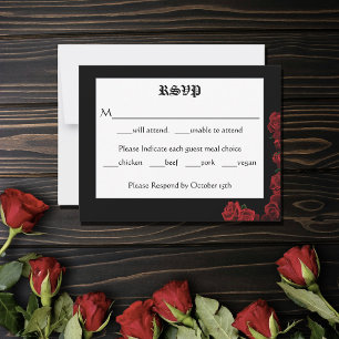 Red Dragon Sword Roses Card