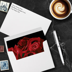 Red Dragon Sword Roses Fantasy Wedding Envelope