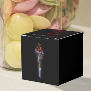 Red Dragon Sword Roses Fantasy Wedding Favour Box