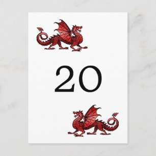 Red Dragon Table Number Postcard