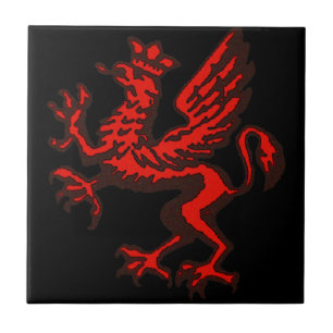 Red dragon tile
