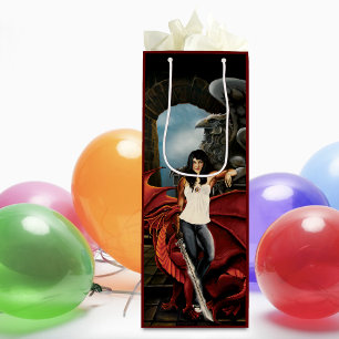 Red Dragon Urban Fantasy Wine Gift Bag