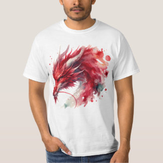 Red Dragon Water Colour T-Shirt