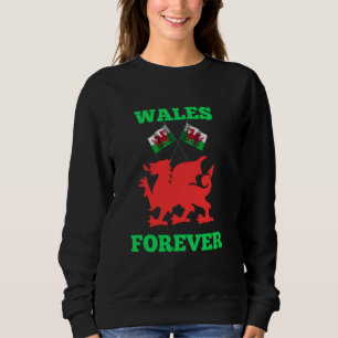 Red Dragon Welsh Wales Forever Colourful Sweatshirt