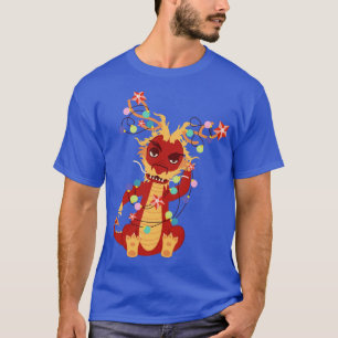 Red dragon with garland T-Shirt