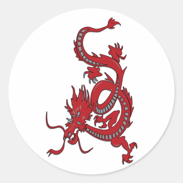 Red Dragon - Year of the Dragon Classic Round Sticker (Front)