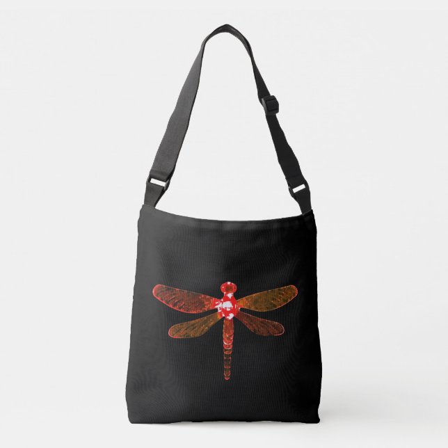 Red Dragonfly Cross Body Bag (Front)