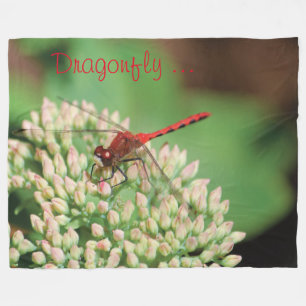Red Dragonfly Fleece Blanket