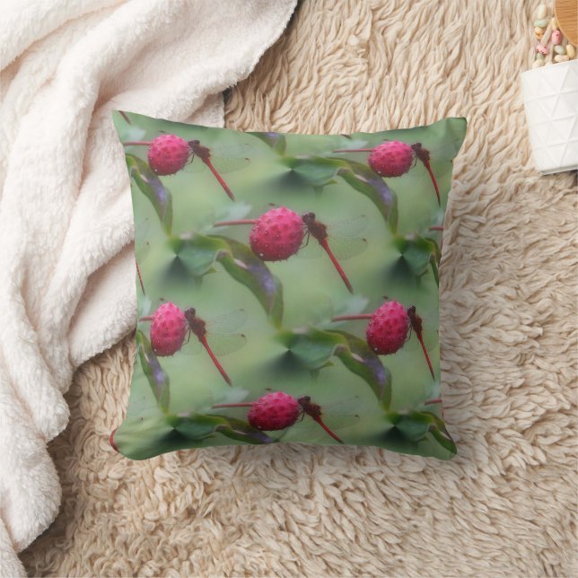 Red Dragonfly Nature Pattern Cushion (Blanket)