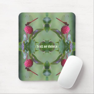 Red Dragonfly On Dogwood Fruit Personalised Mouse Mat