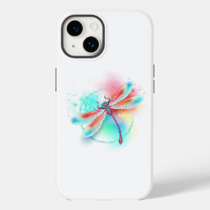 Red dragonfly on watercolor background Case-Mate iPhone 14 case