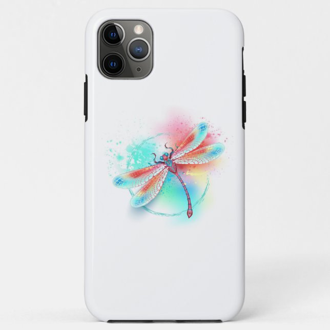 Red dragonfly on watercolor background Case-Mate iPhone case (Back)