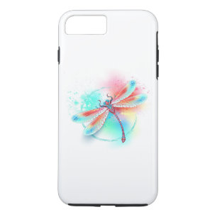 Red dragonfly on watercolor background iPhone 8 plus/7 plus case