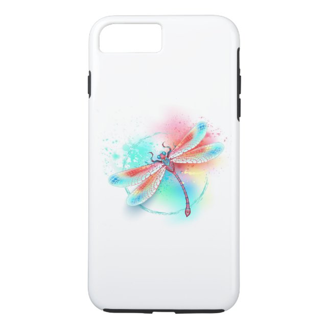 Red dragonfly on watercolor background Case-Mate iPhone case (Back)