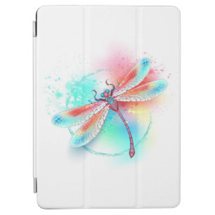 Red dragonfly on watercolor background iPad air cover