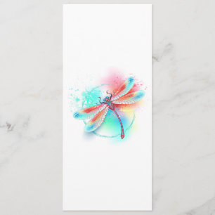 Red dragonfly on watercolor background programme