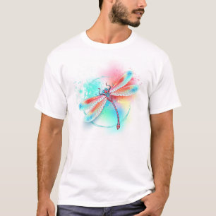 Red dragonfly on watercolor background T-Shirt