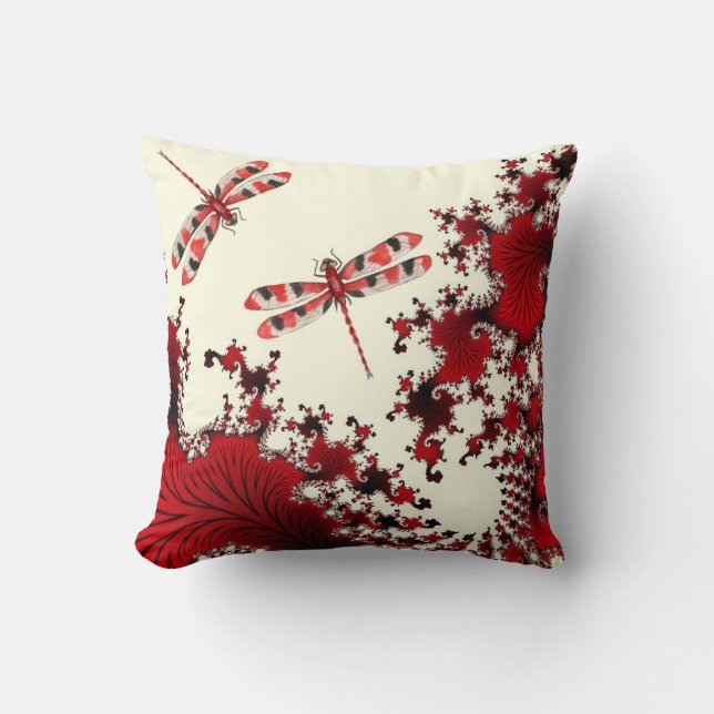 Red Dragonfly Pillow (Front)