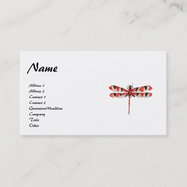 Red Dragonfly Profile Card (Front)