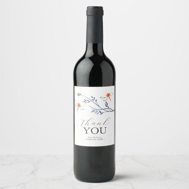 Red Dragonfly Wine Label Thank You (Front)