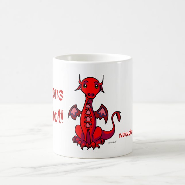 Red, Dragons are hot! Coffee Mug (Center)