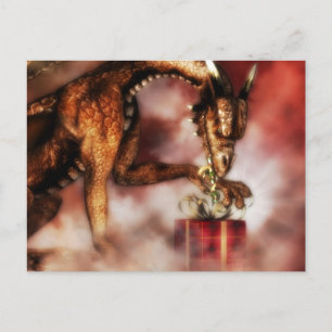 Red Dragons Christmas Holiday Postcard