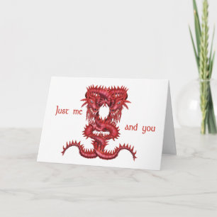 Red dragons entwined - just me and you holiday card