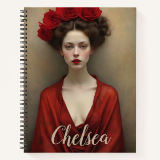 Red Dress and Flower Crown Notebook