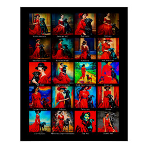 Red Dress Black Dog Art Movements Poster
