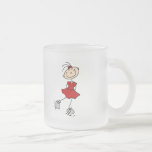 Red Dress Figure Skater Tshirts and Gifts Frosted Glass Coffee Mug