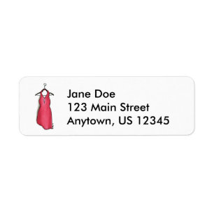 Red Dress on Closet Hanger Fashion Design Labels
