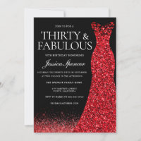 Red Dress Red Glitter Gown 30th Birthday Party