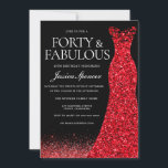 Red Dress Red Glitter Gown 40th Birthday Party Invitation<br><div class="desc">Red Dress Red Glitter Gown 40th Birthday Party Invitation - Forty and Fabulous
Variations to the invitation and matching items in our store</div>