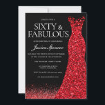 Red Dress Red Glitter Gown 60th Birthday Party Invitation<br><div class="desc">Red Dress Red Glitter Gown 60th Birthday Party Invitation - Sixty and Fabulous
Variations to the invitation and matching items in our store</div>