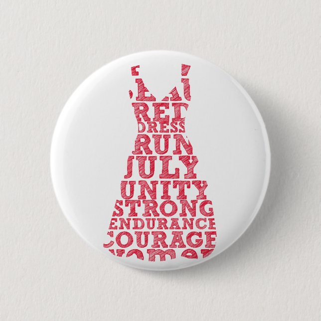Red Dress Run 6 Cm Round Badge (Front)
