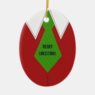 Red Dress Shirt and Tie Ceramic Tree Decoration