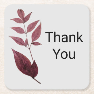 Red Dried Fall Leaves Coaster
